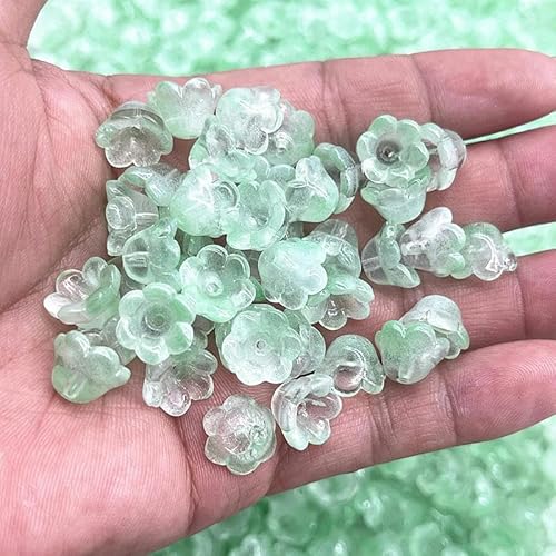 NEU 20 Stück 7x12mm Bunte Blumen Lampwork Perlen Trompetenblütenform Glasperlen zur Schmuckherstellung Haarnadel Handarbeit DIY-62 von YOGAES