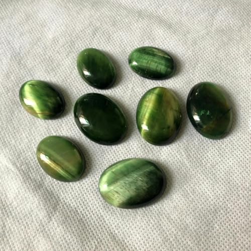 Natürliche grüne Tigerauge-Perlen, Cabochon, oval, 18 x 25 mm, 22 x 30 mm, Halbedelstein, Schmuck, Cabochon, Ringfläche, Großhandel, 2 Stück/Los, 22 x 30 mm, 2 Stück von YOGAES