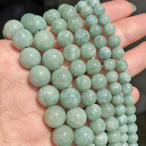 Natursteine, Tigerauge, Jade, Jaspis, grüner Achat, runde lose Perlen zur Herstellung von Armbändern, DIY-Zubehör, 15 Zoll, Jade, 10 mm, ca. 36 Stück von YOGAES