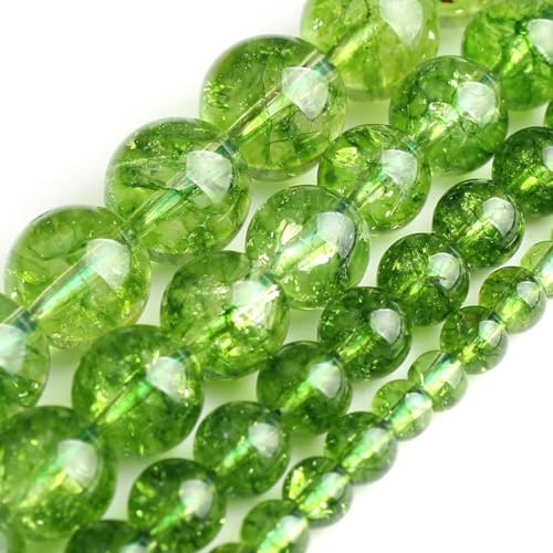 Natursteine, Tigerauge, Jade, Jaspis, grüner Achat, runde lose Perlen zur Herstellung von Armbändern, DIY-Zubehör, 15 Zoll, Peridot, 12 mm, ca. 30 Stück von YOGAES