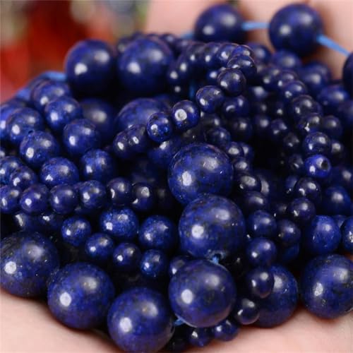 Natursteinperlen, Lava-Jaspis, Quarz-Achat, Tigerauge, runde lose Perlen zur Schmuckherstellung, DIY-Armbandzubehör, 4–12,0 mm, blauer Lapislazuli, 8 mm, ca. 45 Perlen von YOGAES
