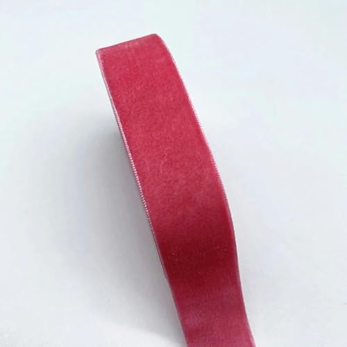 Neues, einseitiges Samtband in Farbe, 6–38 mm, für Schleifen, Weihnachtsband, Partydekorationen, 24–25 mm (5 Yards) von YOGAES