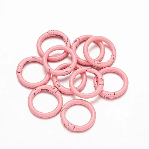 O-Ring-Federverschlüsse, zum Öffnen, runder Karabiner, Schlüsselanhänger, Ring, Verbinder, Taschenclips, Haken, Hundekettenschnallen, DIY-Schmuckherstellung, Hellrosa, Außengröße 28 mm, 5 Stück von YOGAES