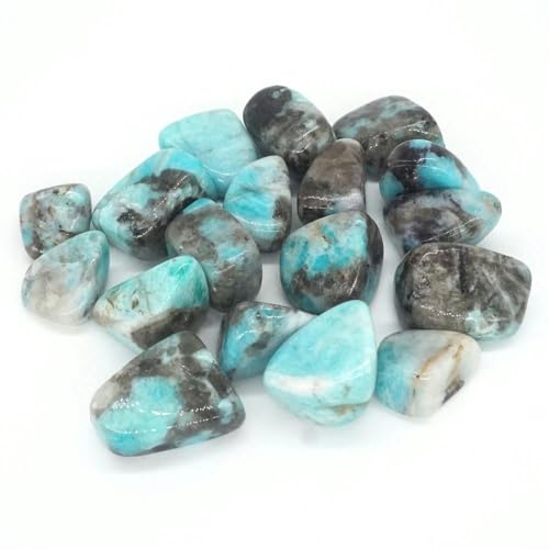 Trommelsteine, Großhandel, natürliche Amethyst- und Malachit-Edelsteine, poliert, Reiki-Heiledelstein, lose Sammlung, Amazonit, 100 g von YOGAES