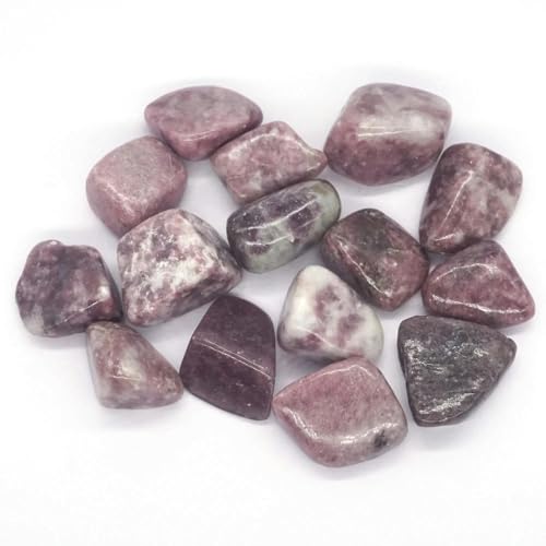 Trommelsteine, Großhandel, natürliche Amethyst- und Malachit-Edelsteine, poliert, Reiki-Heilstein, lose Sammlung, lila Lepidolith, 1 Stück von YOGAES