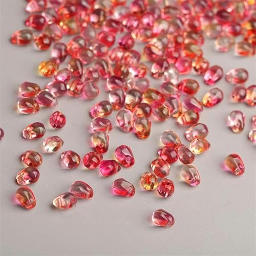 x 6 mm Farbverlauf-Perle aus tschechischem Lampwork-Kristallglas, Mini-Wassertropfen-Abstandshalterperle zur Schmuckherstellung, DIY-Handarbeit, Armband, Haarnadel, 5–100 Stück von YOGAES