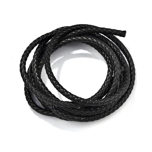 2 Meter 3/4/5/6 mm geflochtenes Lederband aus echtem Leder für Halsketten, Armbänder, Schlüsselanhänger, DIY-Schmuckzubehör von YOGAYE