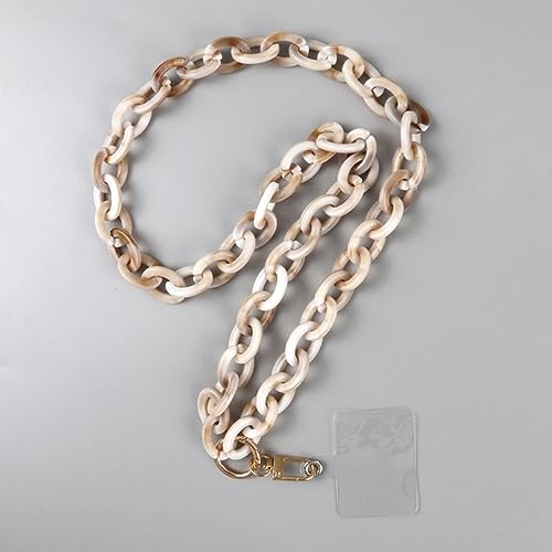 YOGAYE Bunte Acryl-Kette, Handy-Lanyard, 80 cm, hängender Hals, Handy-Hüllen, Ketten, Riemen, Zubehör, Damen-Schmuck von YOGAYE