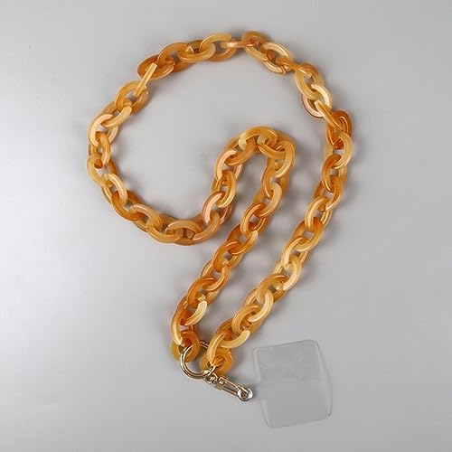 YOGAYE Bunte Acryl-Kette, Handy-Lanyard, 80 cm, hängender Hals, Handy-Hüllen, Ketten, Riemen, Zubehör, Damen-Schmuck von YOGAYE