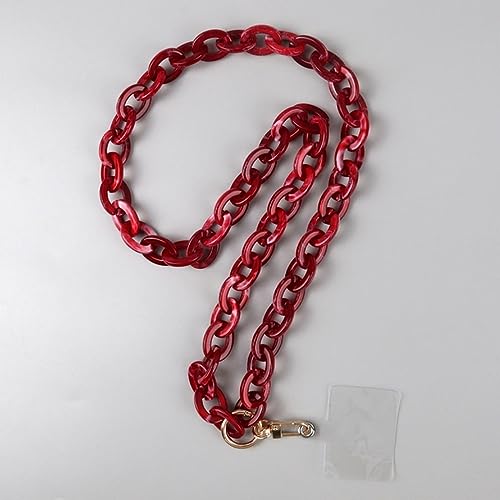 YOGAYE Bunte Acryl-Kette, Handy-Lanyard, 80 cm, hängender Hals, Handy-Hüllen, Ketten, Riemen, Zubehör, Damen-Schmuck von YOGAYE