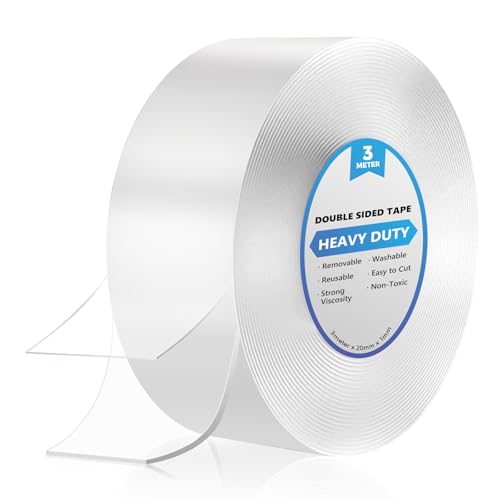 joyliveCY Doppelseitiges Klebeband Extra Stark Transparent, 3 Meter Double Sided Tape, Abnehmbar Spurlos Klebeband Doppelseitig Dünn für Teppich, Foto Wand, Küche, Zuhause, Auto oder Outdoor1 von YOGINGO