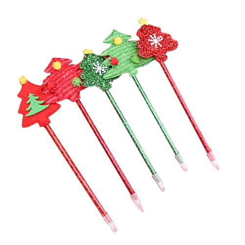 5 x Weihnachts-Kugelschreiber mit Pailletten, lustiger Schreibstift für Kinder, Belohnung, Weihnachtsstrumpffüller, Geschenk von YOGOTEU