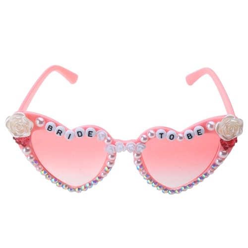 Bachelorette Braut Perlen Sonnenbrille für Brautpaar Geschenk für Verlobungsparty Foto Requisiten Party Sonnenbrille von YOGOTEU