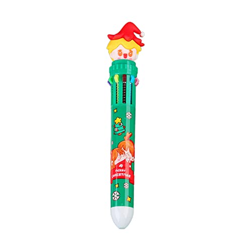 Kugelschreiber in 10 Farben, einziehbarer Kugelschreiber, lustiger Schreibstift für Kinder, Jungen, Mädchen, Weihnachtsgeschenk, buntes Stifte-Set für Mädchen von YOGOTEU