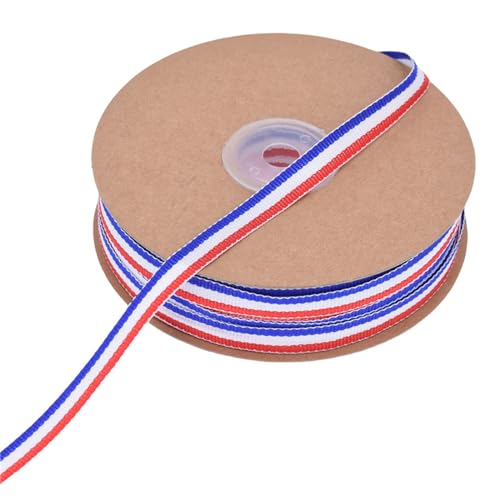 YOGOTEU Ripsband aus Polyester, gestreift, für Geschenkverpackungen, Bastelpackung, 50 m von YOGOTEU