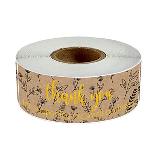 YOGOTEU Schöne Dankesaufkleber, Blumenbronzierung, Kraftpapier, selbstklebende Etiketten für Karten, Hochzeit, Geburtstag, Party, 120 Stück Blumensträuße von YOGOTEU