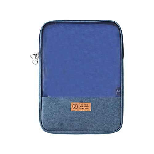 YOGOTEU Wasserdichte Dokumententasche in Briefgröße, A4-Format, Netzstoff, Dokumententasche, Schule, Büro, Puzzle-Tasche mit durchscheinender Dokumentenmappe mit Taschen, Qinghai-Blau von YOGOTEU