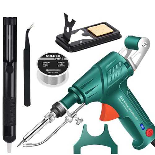 Multi-Function Soldering Iron Soldering Gun Set, External Heating Soldering Gun, 60W External Heating Soldering Gun, Auto Send Tin Soldering Kit for Repairs Home DIY (Green) von YOHFRFGX