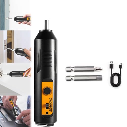 Reposaltrust Electric Screwdriver, Cordless Electric Screwdriver Screw Driver Set Kit, Portable Automatic Home Repair Tool Kit, for Home Repair (2 long bits) von YOHFRFGX