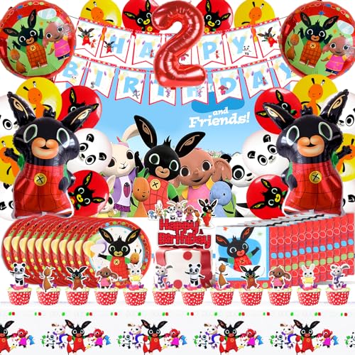 81 Stück Geburtstag Deko 2 Jahre, Luftballon 2, Geschirrset, Hintergrund, Tischdecke, Servietten, Kuchen Deko, Birthday Party 2 Years Old, Geburtstag 2 Jahr von YOILIK
