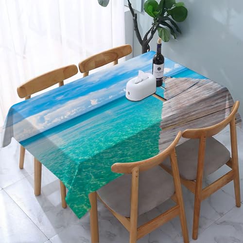 YOIUE Tischdecke Abwaschbar Rechteckig,137x183cm,Polyester Tischtuch Tafeldecke Ornamente Schmutzabweisend Pflegeleicht,Leben ist leicht - Ruhige Meditation von YOIUE