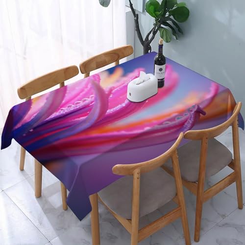 YOIUE Tischdecke Rechteckig Abwaschbar,Chrysantheme gemalt verrückt mehrfarbiger Regenbogen,Table Cloth für Küche,Esstisch,Couchtisch,Parteien,Abendessen137 x 183 cm von YOIUE