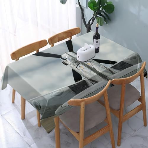 YOIUE Tischdecke Rechteckig Abwaschbar,Flugzeug-Dekor, Supermarine Spitfire Mk. XVI Kampfvögel Briti,Table Cloth für Küche,Esstisch,Couchtisch,Parteien,Abendessen137 x 183 cm von YOIUE