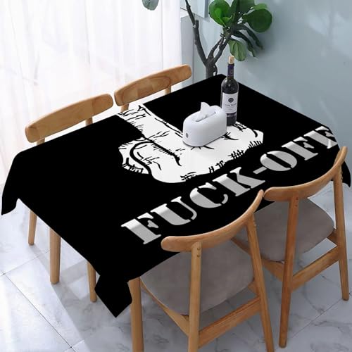 YOIUE Tischdecke Rechteckig Abwaschbar,Mittelfinger-Symbol,Table Cloth für Küche,Esstisch,Couchtisch,Parteien,Abendessen137 x 183 cm von YOIUE