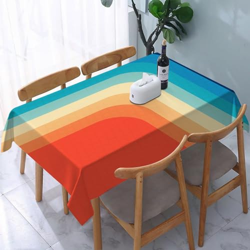 YOIUE Tischdecke Rechteckig Abwaschbar,Retro 70er Jahre,Table Cloth für Küche,Esstisch,Couchtisch,Parteien,Abendessen137 x 183 cm von YOIUE