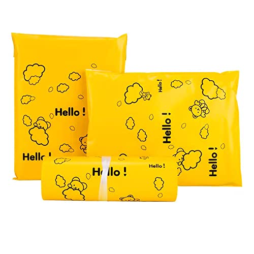 YOKIOU Poly Mailers100 Pack 25 * 35cm Gelb, Starke selbstklebende Versandtaschen für Kleidung, Versandtaschen für kleine Unternehmen, Wasserdichte Versandtaschen Poly Bags für den Versand von YOKIOU