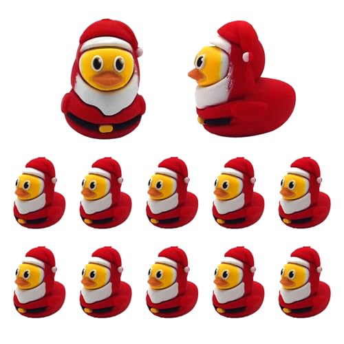 YOKUSHI 3D-Weihnachts-Enten-Silikon-Fokal-Perlen für Stifte, tierförmige Silikon-Fokal-Perlen, lose Gummi-Perlen, niedliche Silikon-Fokal-Perlen für Perlenstifte, Schlüsselanhängerherstellung, Ente von YOKUSHI