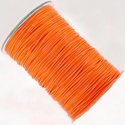 0,5/1/1,5/2 mm Wachsschnur, umweltfreundlich, poliert, 200 Yards, Armband aus gewachstem Polyesterfaden – Orange – 0,8 mm (200 Yards) von YOLNEY