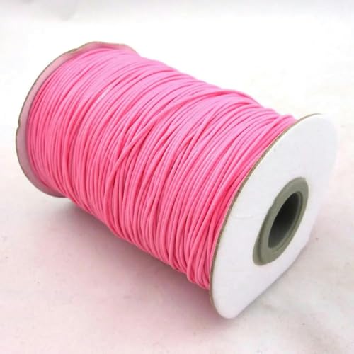 0,5/1/1,5/2 mm Wachsschnur, umweltfreundlich, poliert, 200 Yards, Armband aus gewachstem Polyesterfaden – Pink – 1,5 mm (200 Yards) von YOLNEY