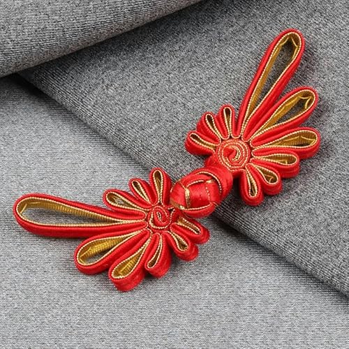 10 Paar Froschknöpfe, Stoffknöpfe mit chinesischem Knoten, für Tang-Anzug, Taschen, Einladungskarten, Dekoration, Nähzubehör, Sup.-30-10,5 x 3,3 cm von YOLNEY