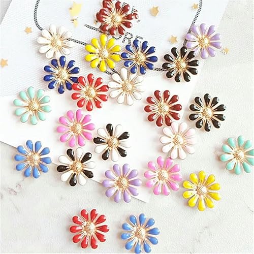 10 Stück/Los Legierung Tropfen Öl Metallknöpfe Kind DIY Haarschmuck Sonnenblume Braut Kopfbedeckung Material Dekorative Knöpfe-6 von YOLNEY