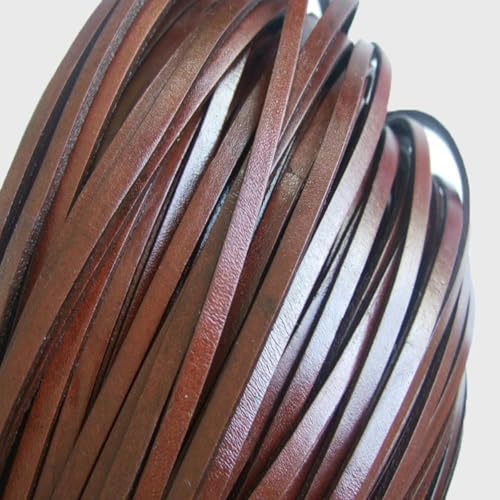 10 Yards 5 mm flaches Lederband Kaffeefarbe 5 x 2 mm flaches Lederarmband Schmuckmaterial für die Schmuckherstellung von Fundstücken-Standard von YOLNEY