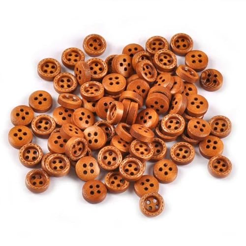 100 Stück Holzknöpfe in gemischten Farben für Handarbeit, DIY, Scrapbooking, Handwerk, Nähzubehör, Bekleidungszubehör, Wohnkultur, 10 mm M2599-3 von YOLNEY