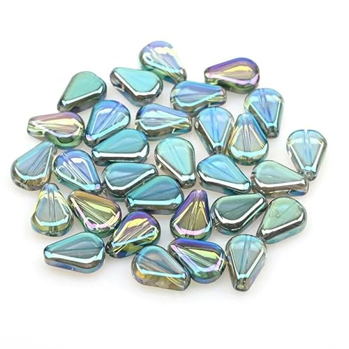 11 mm tschechische Kristall-Wassertropfenperlen, birnenförmige glatte Glasperlen zur Herstellung von Armbändern, DIY-Ohrringen, Anhängerzubehör, 30 Stück-H609-11 mm, 30 Stück von YOLNEY