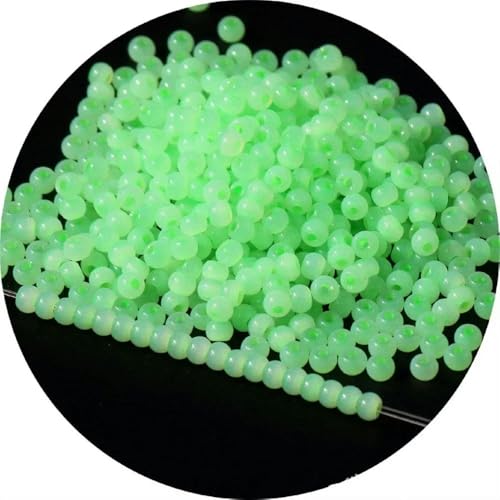 130 Stück 4,0 mm Katzenaugenperlen 6/0 glatte Jade-Imitat-Glasperlen zur Herstellung von DIY-Schmuck, Charm-Armband, Halskettenzubehör-Fluoreszierendes Grün 31 – 4,0 mm, 130 Stück von YOLNEY