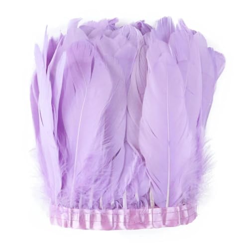 15–20 cm buntes Gänsefederbesatzband, Party-Dekoration, Kleid, Rock, Kleidung, Nähen, Basteln, 1 Meter Menge – Hellviolett von YOLNEY