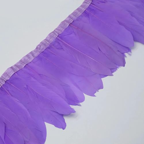 2,0 m, 13–18 cm, hellviolette Gänsefederbesätze, gefärbtes Gänsefederband, Fransenband, Rockkleid, DIY-Nähmaterial von YOLNEY