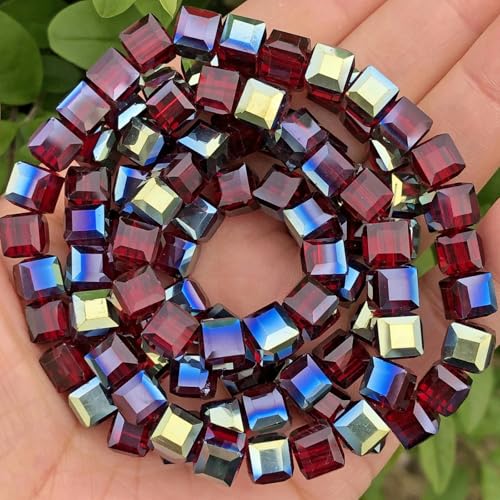 2/3/4/6/8 mm weiße, klare Würfelperlen aus österreichischem Kristall, lose, quadratische Glasperlen zur Schmuckherstellung, DIY-Armband, Stil 6, 2 mm, 195 Stück von YOLNEY