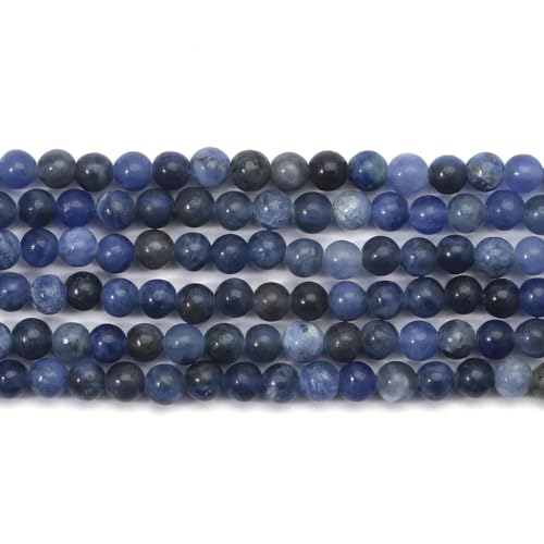 2 3 4,0 mm kleine Perlen aus Naturstein, Lapislazuli, Howlith, Tigerauge, Malachit, Aventurin, Steinperlen zur Herstellung von Taillenperlen und Ketten – alter blauer Sodalith – 2 mm von YOLNEY