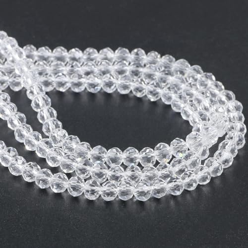 2 3 4,0 mm transparente, klare, schwarze Kristallglasperlen, facettierte Rondellperlen für Schmuck, DIY, Basteln, Herstellen von Kleidungsstücken, Nähen-klar-4,0 mm (ca. 125 Stück) von YOLNEY