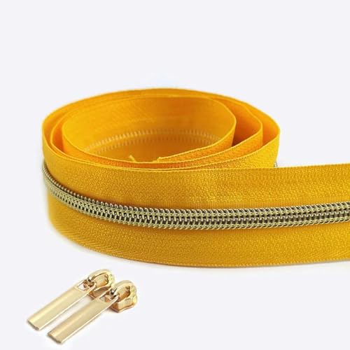 2 3 4 5Meter 5#-ZN030-55-Gold-4Meter Reißverschluss 4-teilige Schieber Nylon-Reißverschlüsse Bandspule Reißverschlusstaschen Reparatursets für Kleidungsstücke Nähzubehör von YOLNEY