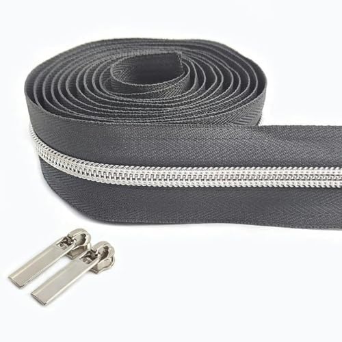 2 3 4 5Meter 5#-ZN419-152-Silber-3,0 m Reißverschluss 3 Stück Schieber Nylon-Reißverschlüsse Bandspule Reißverschlusstaschen Reparatursets für Kleidungsstücke Nähzubehör von YOLNEY