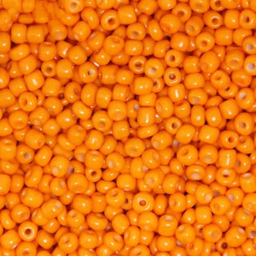 2 mm, 3,0 mm, 4,0 mm, einfarbig, tschechische Glasperlen, runde Kristallperlen für Kinder, Schmuckherstellung, Zubehör zum Selbermachen, einfarbig orange, 2 mm, 800 Stück von YOLNEY