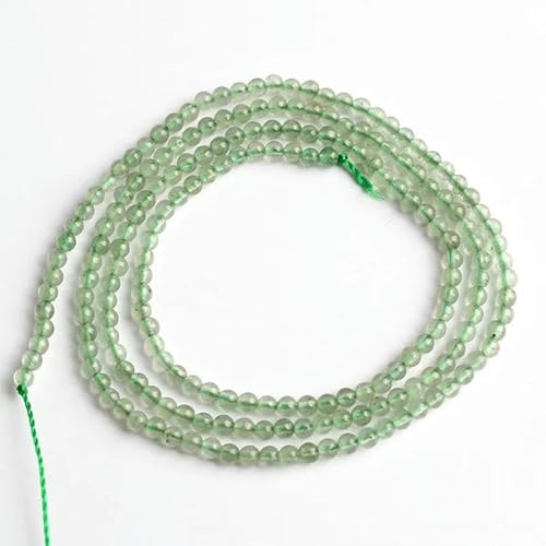 2 mm 3,0 mm natürliche Achate, Quarz, Jade, Tigerauge, Jaspis, runde Steinperlen zur Schmuckherstellung, DIY-Armband, Ohrstecker, 15 Zoll – Grüner Aventurin – 2 mm, 180 Stück Perlen von YOLNEY