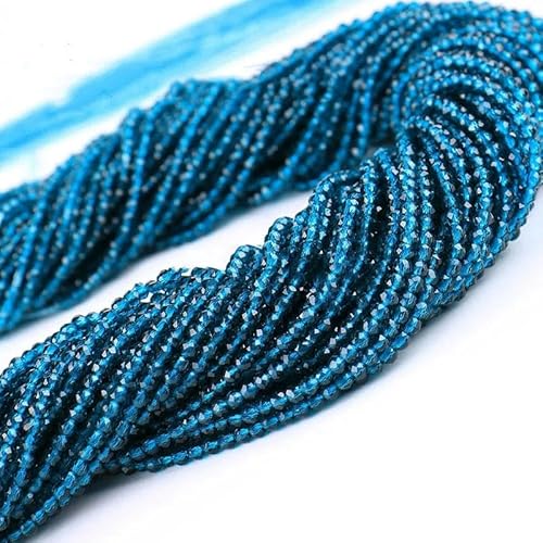 2 mm Glasperlen für Handarbeiten, runde facettierte Kristallperlen zum Herstellen von Schmuck, DIY-21.Blau Z-5 Stränge (950 Stück) von YOLNEY