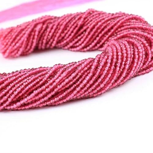 2 mm Glasperlen für Handarbeiten, runde facettierte Kristallperlen zum Selbermachen von Schmuck, 5, Fuchsia, 20 Stränge (3800 Stück) von YOLNEY